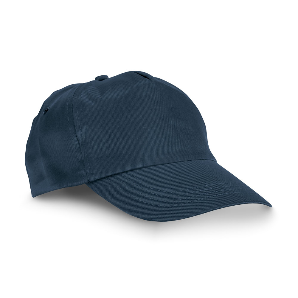 Casquette publicitaire réglable en coton 5 panneaux Bleu marine